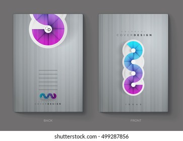 Vector annual report, brochure, flyer or booklet cover design template. Modern corporation simple and colorful layout design. 