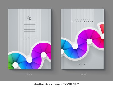 Vector annual report, brochure, flyer or booklet cover design template. Modern corporation simple and colorful layout design. 
