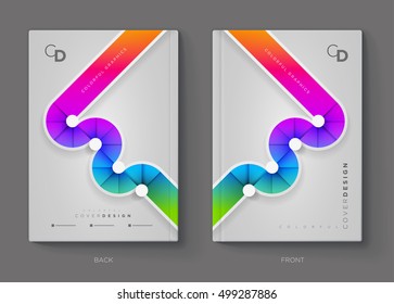 Informe anual de vectores, folleto, folleto o plantilla de diseño de portada de folletos. Diseño moderno de diseño sencillo y colorido. 