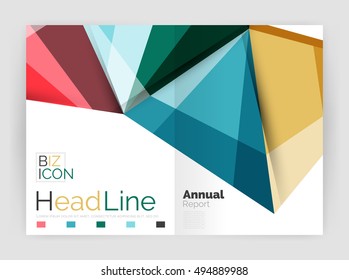Vector annual report geometric template, 3d shapes