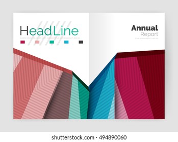 Vector annual report geometric template, 3d shapes