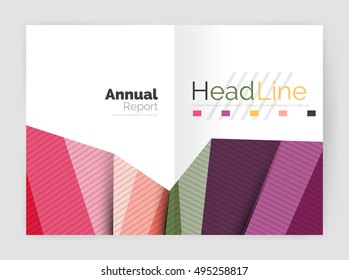 Vector annual report geometric template, 3d shapes