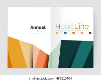 Vector annual report geometric template, 3d shapes