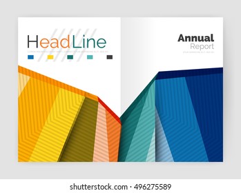 Vector annual report geometric template, 3d shapes