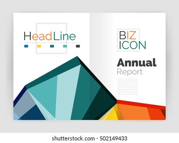 Vector annual report geometric template, 3d shapes