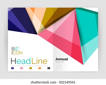 Vector annual report geometric template, 3d shapes