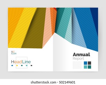 Vector annual report geometric template, 3d shapes