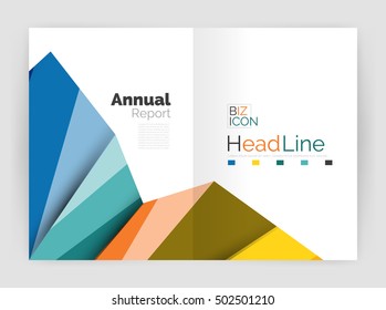 Vector annual report geometric template, 3d shapes