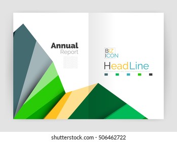 Vector annual report geometric template, 3d shapes