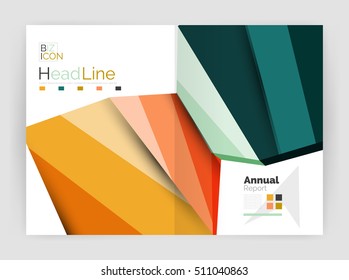 Vector annual report geometric template, 3d shapes
