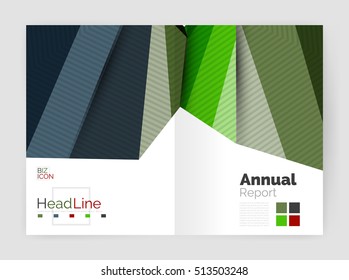 Vector annual report geometric template, 3d shapes