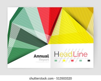 Vector annual report geometric template, 3d shapes