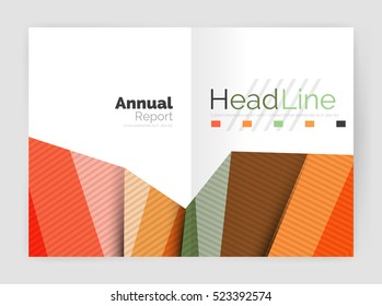 Vector annual report geometric template, 3d shapes