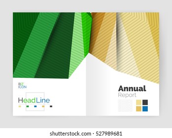 Vector annual report geometric template, 3d shapes