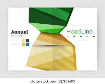 Vector annual report geometric template, 3d shapes