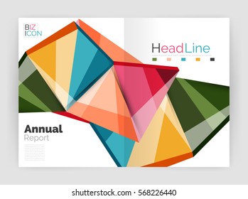 Vector annual report geometric template, 3d shapes