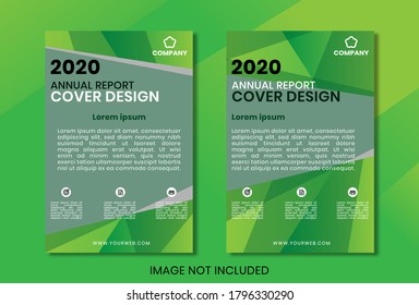 Informe anual del vector Leaflet Folleto Diseño de la plantilla de volante, diseño de la portada del libro, Plantillas de la portada del libro de presentación en verde abstracto