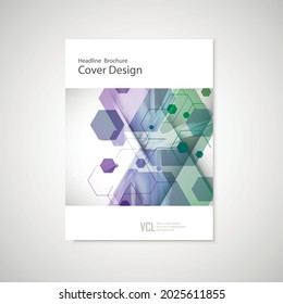 Informe anual de vectores Diseño de la plantilla Folleto de folleto, diseño de portada de libros. Plantilla creativa de hexágono abstracto