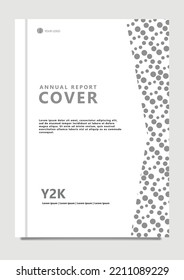 Vector annual report template with grey halftone pattern. Suitable for company, business, school, government, and organization.