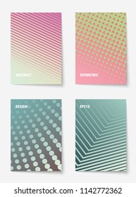Vector annual report templates, abstract geometric background, gradient lines and halftone design