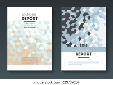 Vector annual report templates, abstract geometric background, abstract shapes on vertical format