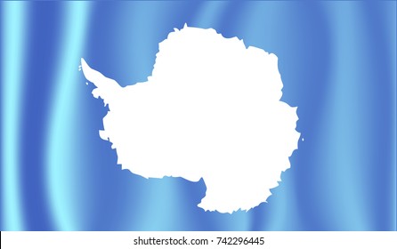 Vector Antarctica flag, Antarctica flag illustration, Flag of Antarctica waving in the wind.