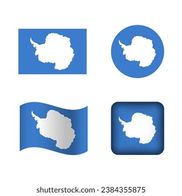 Vector Antarctica National Flag Icons Set