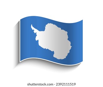 Vector Antarctica waving Flag Icon