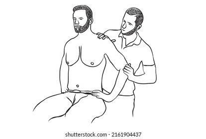 The Vector Of Anterior Slide Test Of Shoulder.
-The Patient's Arm Is Pulled Anteriorly To Apply A Gliding Force To The Glenohumeral Joint. If An Audible Click Is Heard During The Movement