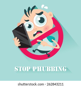 Vector of a anti phubbing sign /icon