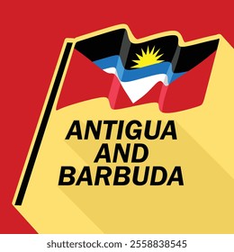 Vector Antigua and Barbuda flag banner Antigua and Barbuda flag Vector illustration design Antigua and Barbuda independence day banner design 