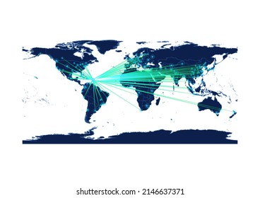 Vector Antigua and Barbuda map on white background suitable for technology, innovation or export concepts. File is suitable for digital editing and large size prints.