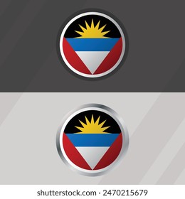 Vector Antigua and Barbuda Round Flag Template