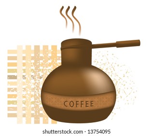 Vector Antique Coffee Cezve Illustration