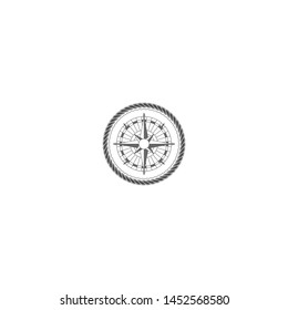 Vector antique compasses with ornate dials for use as design elements in vintage or retro nautical and marine concepts,