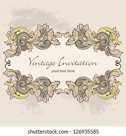 Vector Antique Frame. Ornate Frame consist of Flowers