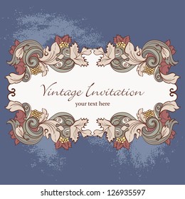 Vector Antique Frame. Ornate Frame consist of Flowers