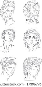vector antique heads for design