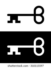 Vector Antique Key Set in Black and Reverse