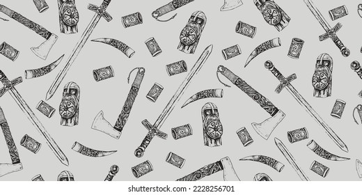 Vector antique pattern of Scandinavian illustrations. Point work.Viking.