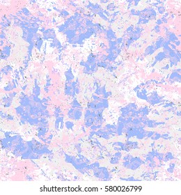 Vector antique pattern in vintage shabby chic retro style on pink purple watercolor splatter. Romantic print with wavy line, vines, curve for spring summer fashion. Small abstract background with lace