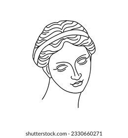 Vector antique sculpture line art icon. Hand drawn doodle vector illustration. Line art design.