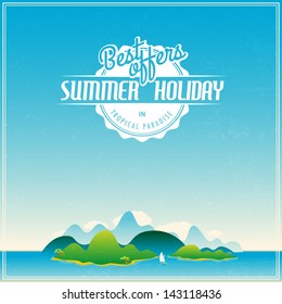 vector antique tour card excursion drive classic vacation summertime earth star boat landscape palm travel isolated abstraction trip frigate background scene tourism sky sight clouds warm dirt sea blu