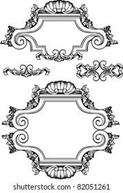 Vector Antique Vintage Frames And Elements. Isolated On White For Design.