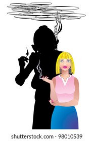 Vektor-Poster gegen das Rauchen - Zukunft der Raucherin