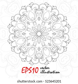 Vector antistress coloring book with geometric mandala.