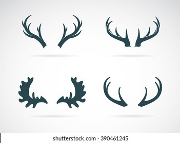 Vector antler icon set on white background, Vector antler for your design,