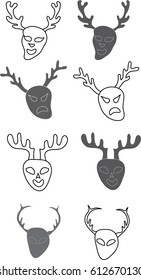 the vector of antler mask design for art work 