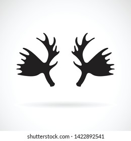 Vector of antler mousse on a white background. Wild Animals. Antler logo or icon. Easy editable layered vector illustration.