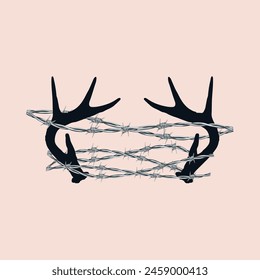 Vector Antler Sticker Art design